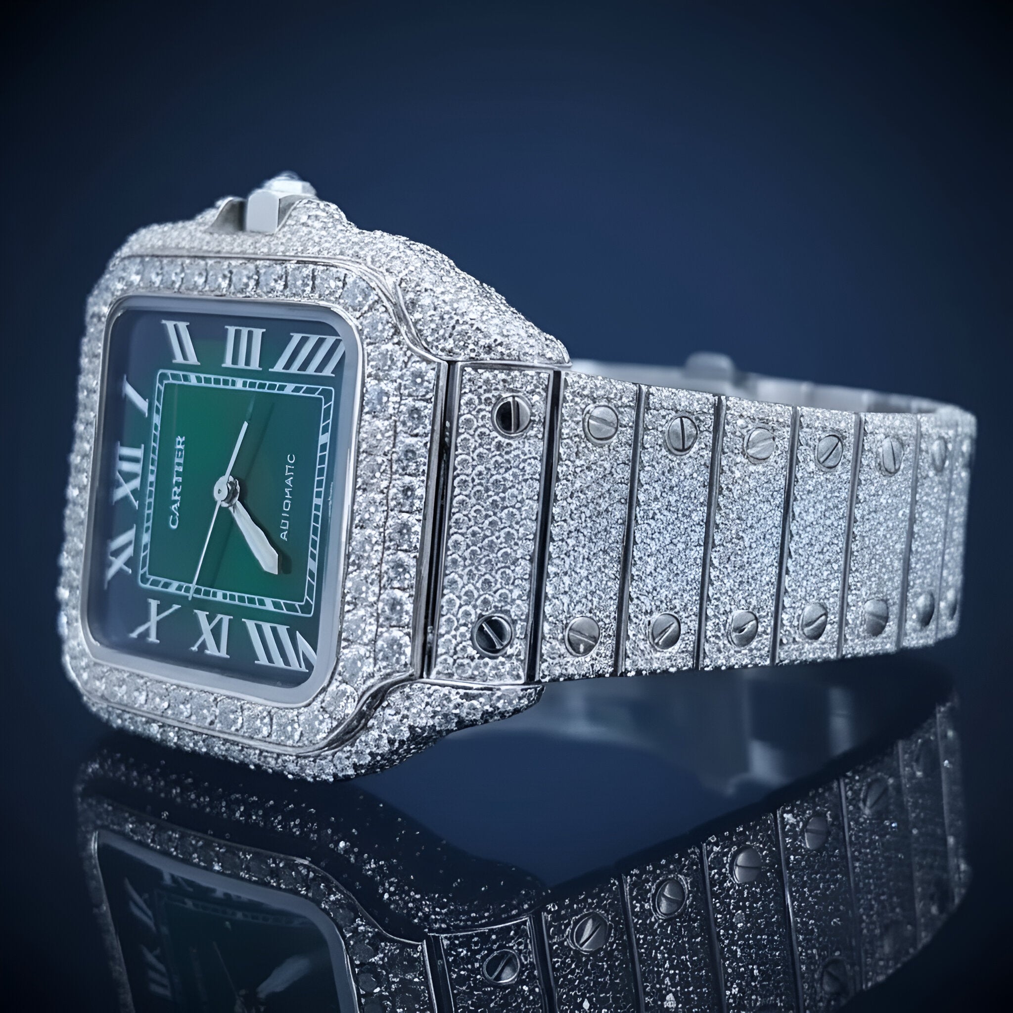 Bust Down AP Watch Two Tone Moissanite Diamonds 14K Gold VVS 41mm (Copy1)