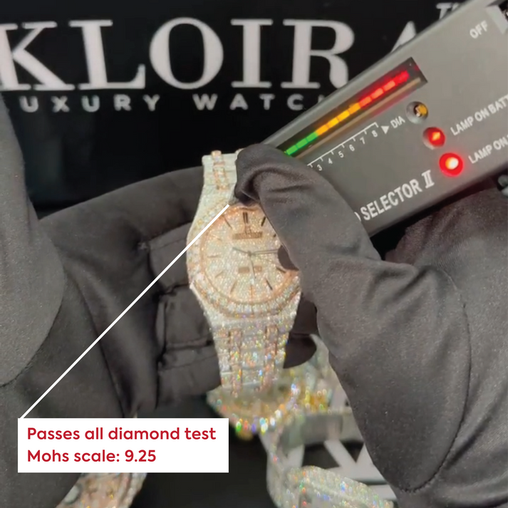 Bust Down AP Watch Two Tone Moissanite Diamonds 14K Gold VVS 41mm (Copy3)