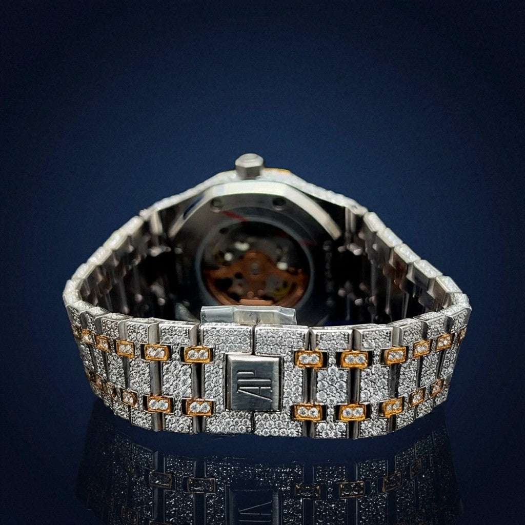 Test - Bust Down AP Watch Two Tone Moissanite Diamonds 14K Gold VVS 41mm