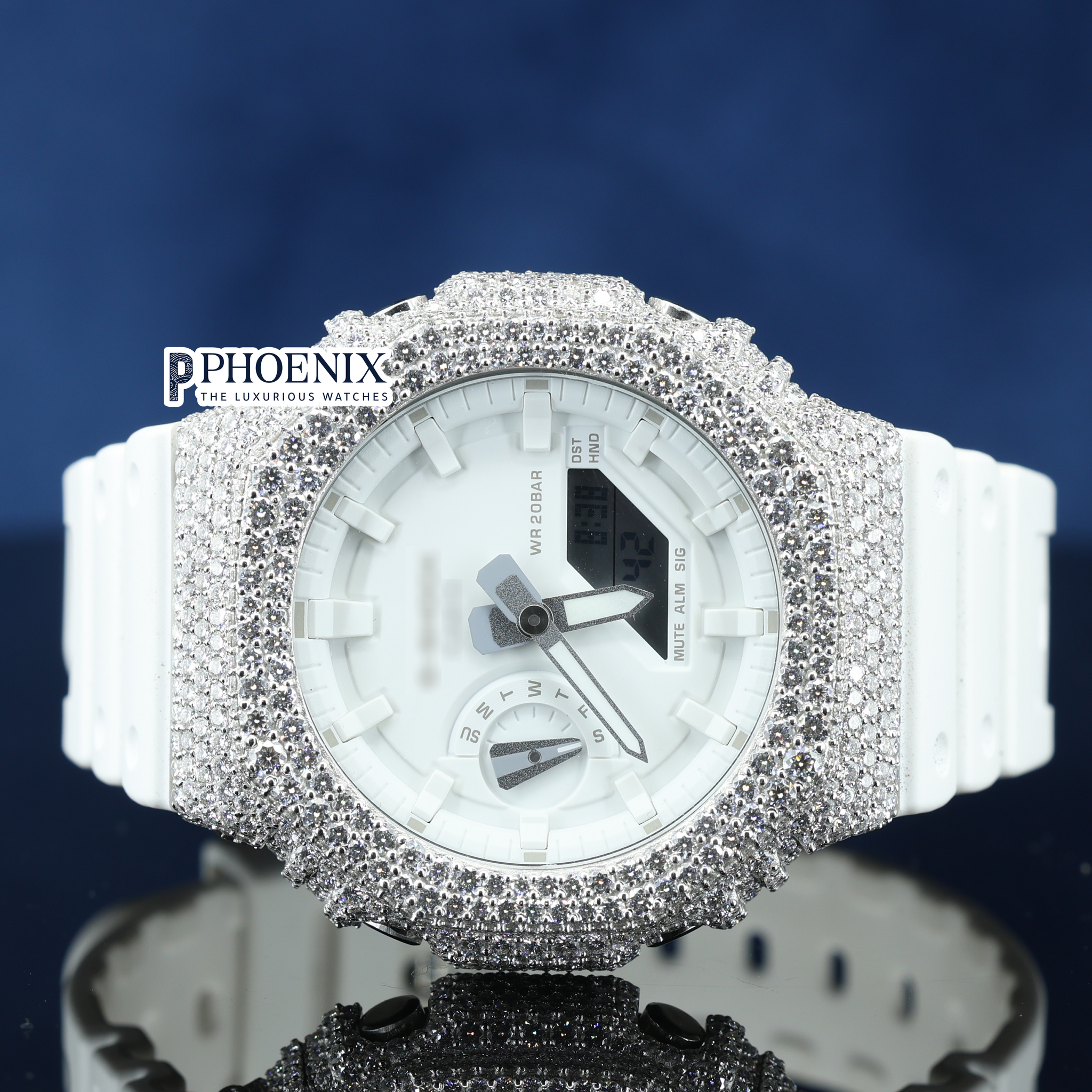 Gshock Sports Limited Edition Moissanite Diamond Digital Dial Full Iced Out Watch