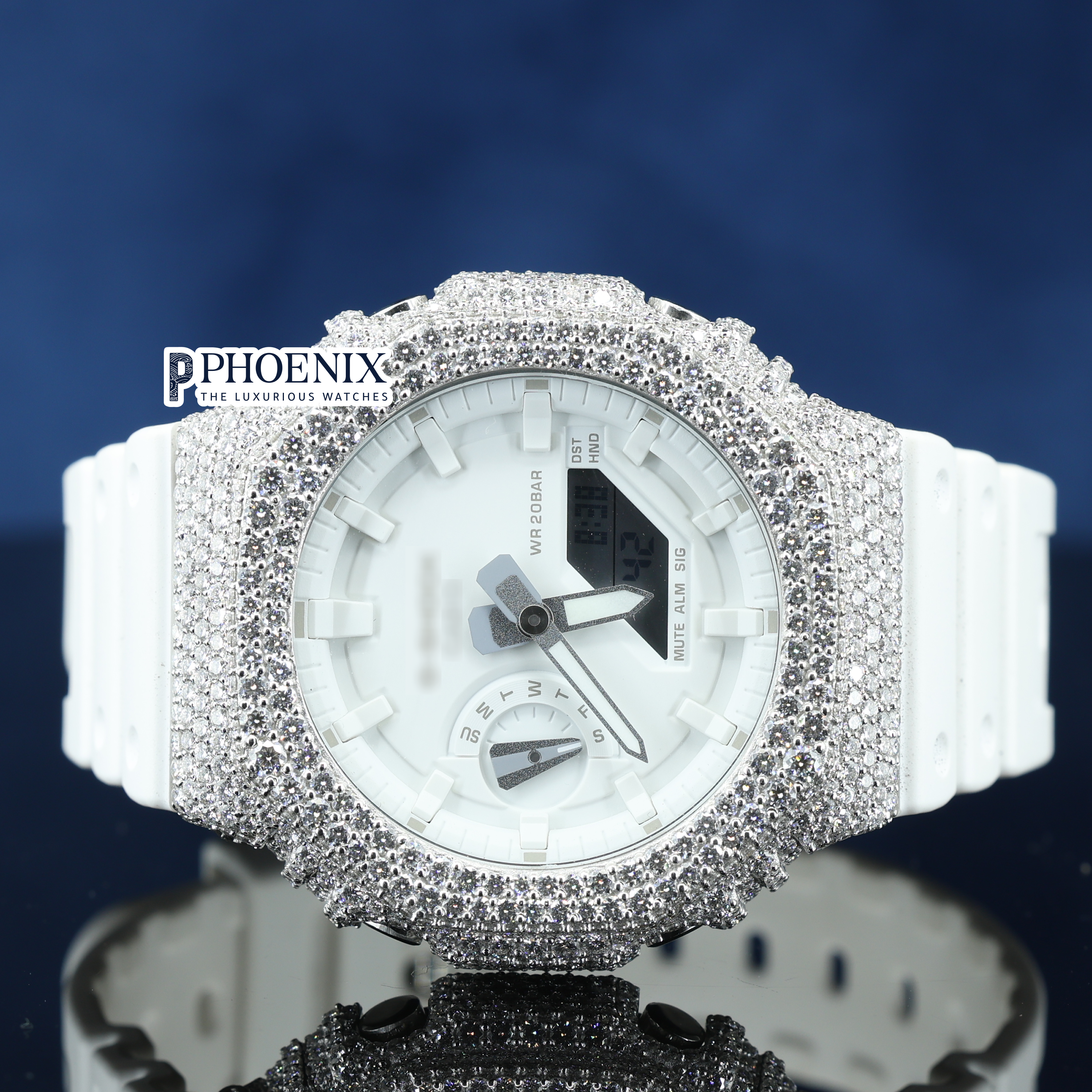 Gshock Sports Limited Edition Moissanite Diamond Digital Dial Full Iced Out Watch