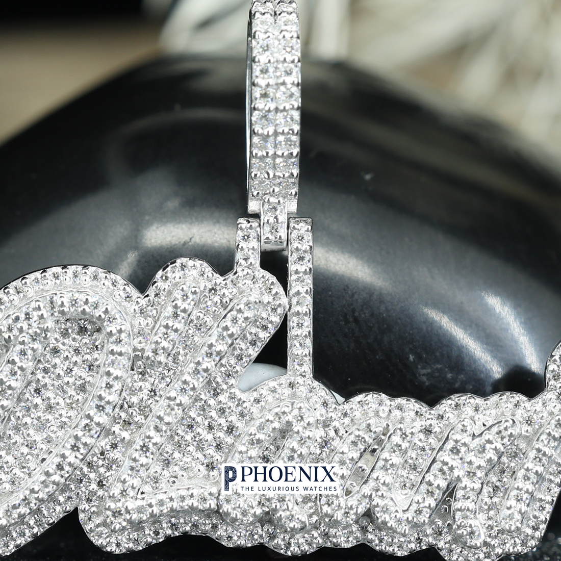 Bespoke VVS Moissanite Name Pendants - Iced Out Dlauni Monogram in Solid Sterling Silver