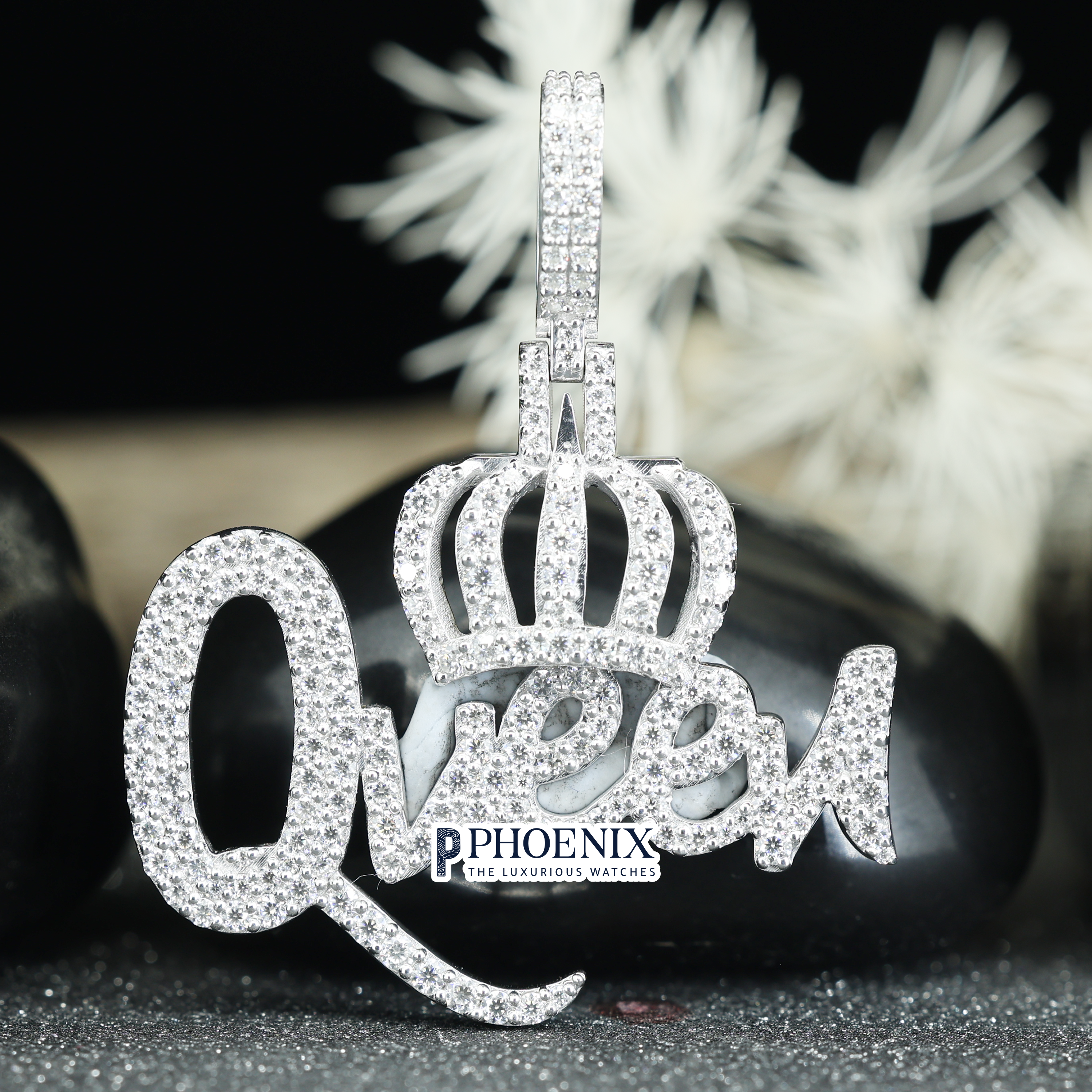 Bespoke Queen Moniker Diamond Pendant - VVS Iced Out Argentum Pendant