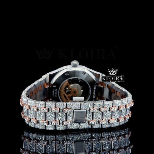 Bust Down AP Watch Two Tone Moissanite Diamonds 14K Gold VVS 41mm (Copy3)