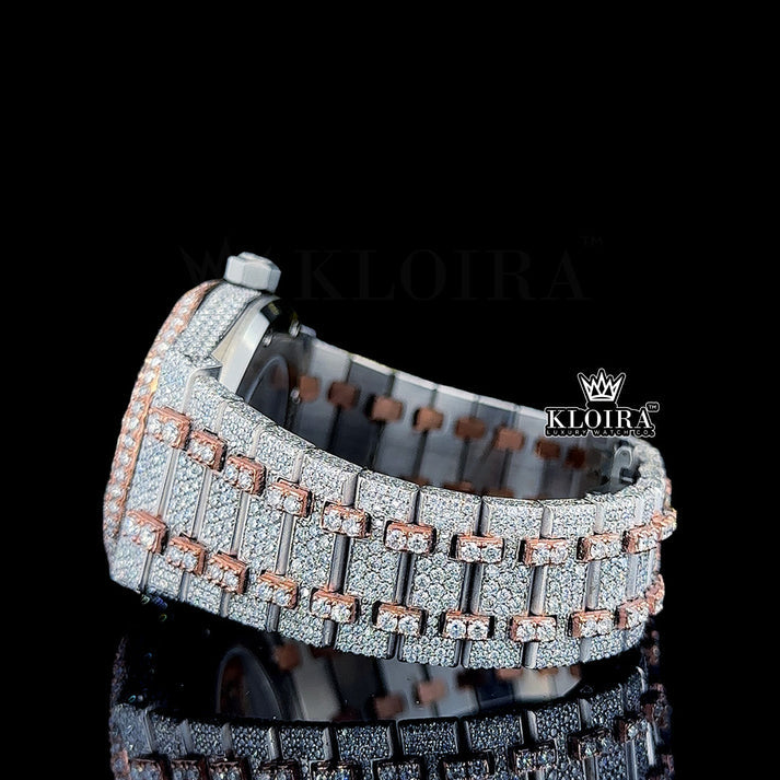 Bust Down AP Watch Two Tone Moissanite Diamonds 14K Gold VVS 41mm (Copy3)